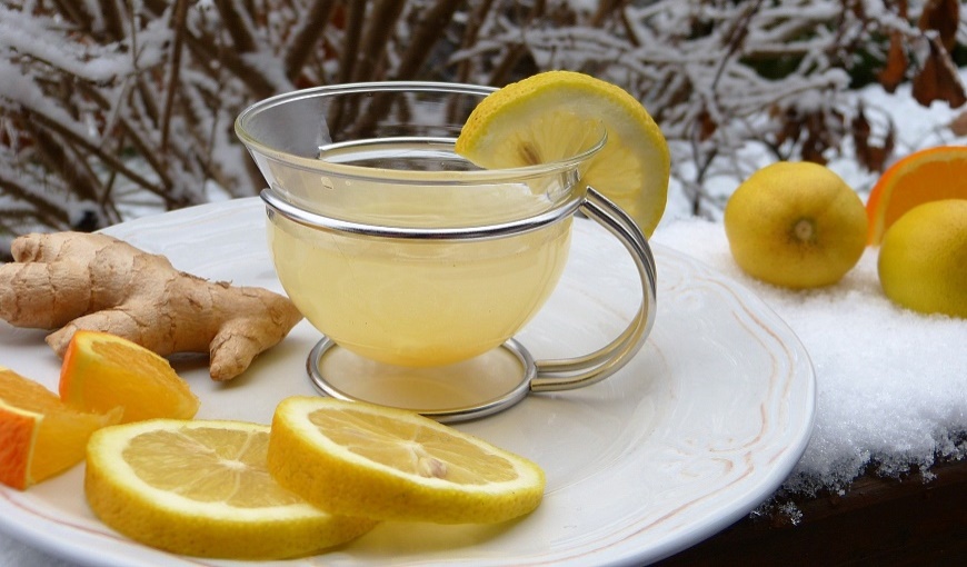 Zitrone-Ingwer Tee in der Winterzeit